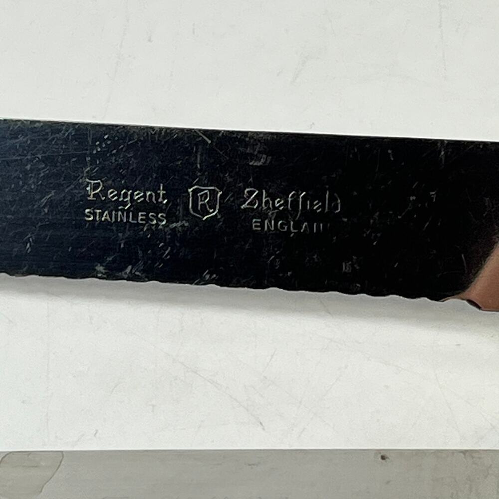 Vintage Regent Sheffield Miracle Worker Frozen Food Knives Serrated England x2 - Picture 5 of 9